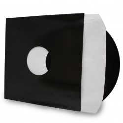 33T POCHETTE CARTON NOIR DOS CARRE AVEC TROU